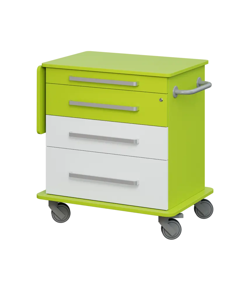 DEXTER 01 vozík asistenční, korpus jarní zeleň, čílka 2 horní jarní zeleň, 2 bílá